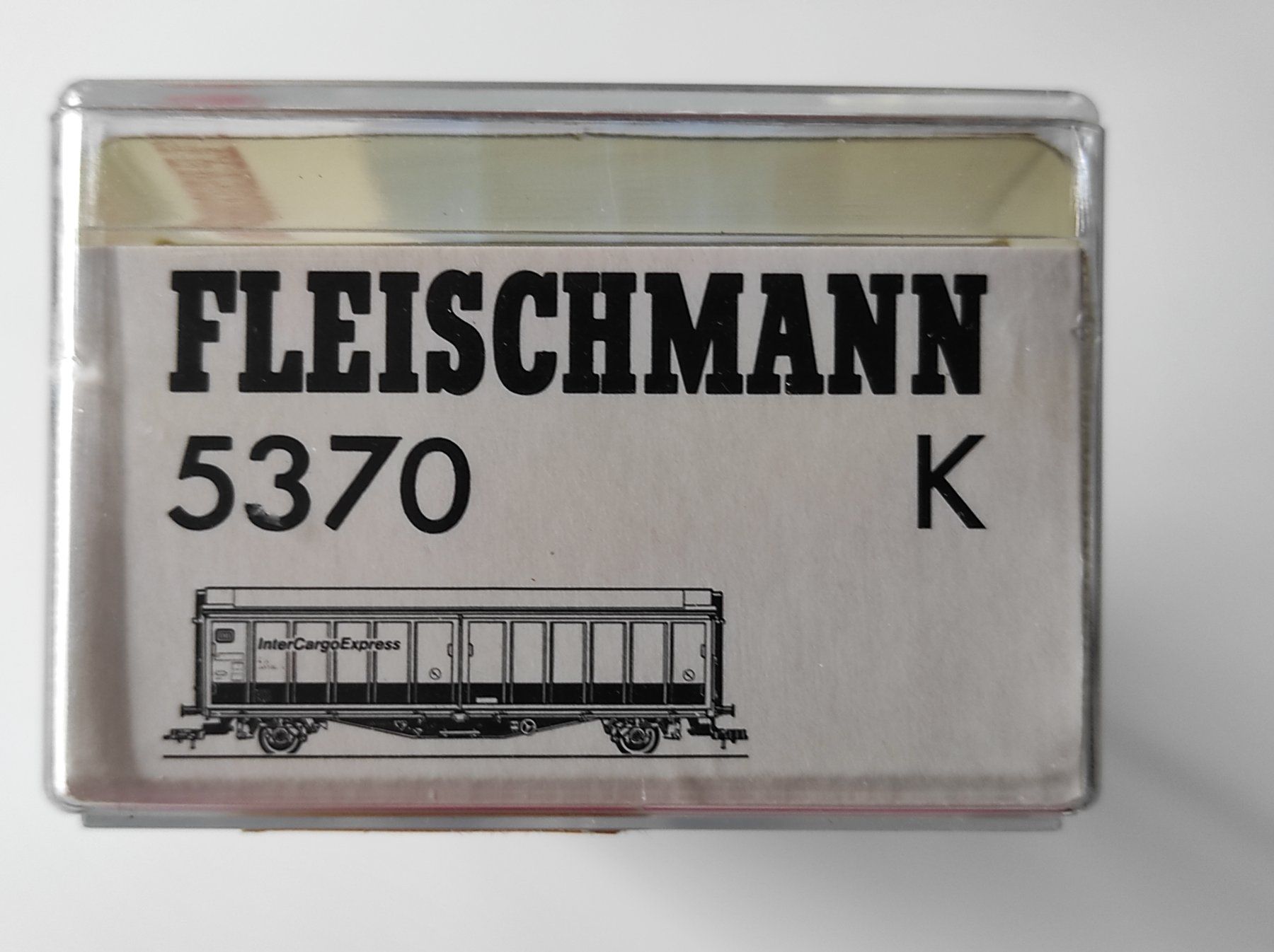 Fleischmann Modellini di ferrovie: Schiebewandwagen "Inter Cargo" der DB von Fleischmann H0, GS – Nuovo e nell'imballaggio originale da La Chaux-de-Fonds venduto da Hobbymodell 1