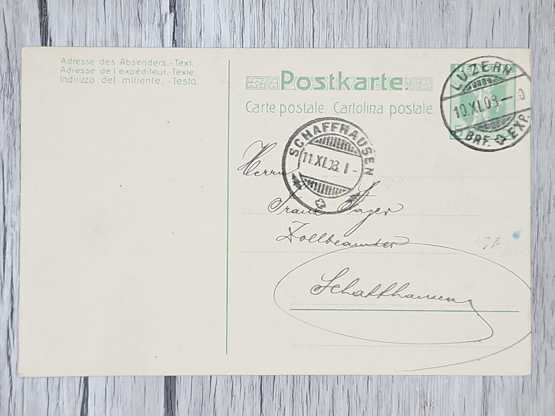 Tutti i francobolli: CL13 Carte Postale  + Timbre Suisse 1908 – Usato da Cousset venduto da Patrick_Collections