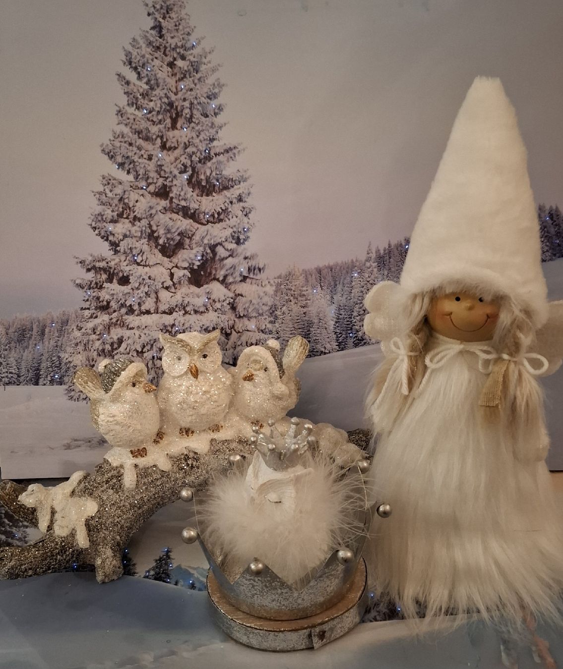 Toutes les décorations: ENGELI MIT VOGELAST VERZUCKERT UND KRONE MIT EULE – Neuf (Voir description) à Gretzenbach par schibaya