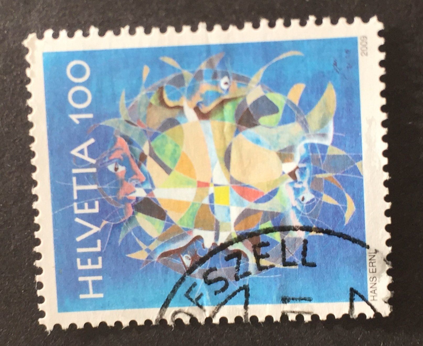 Tutti i francobolli: Nr.1297  Menschengeist Hans Erni GESTEMPELT 2009    – Usato da Aarau venduto da Billa007