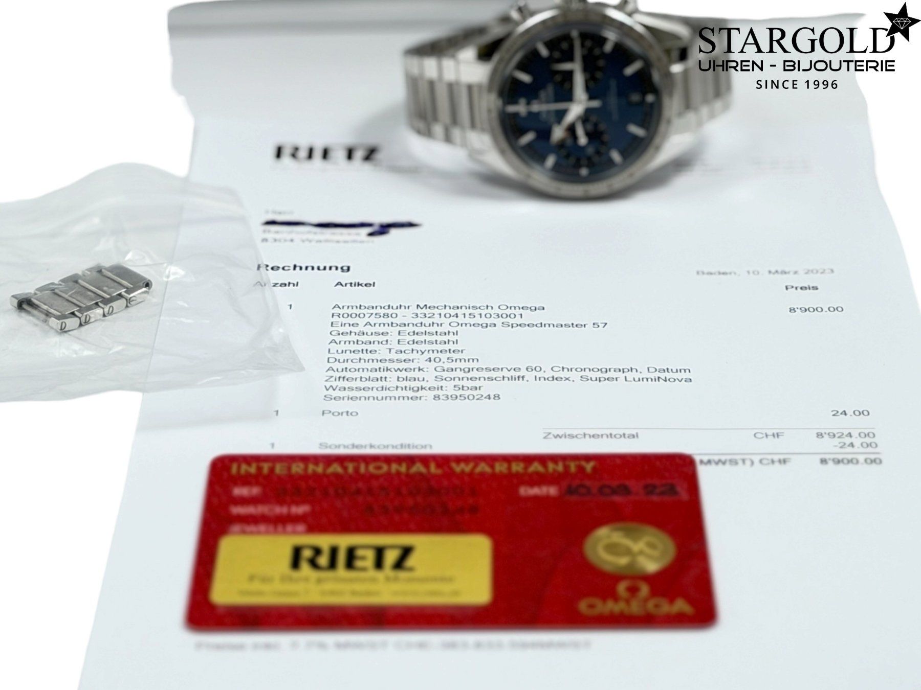 Omega Orologi: Omega Speedmaster '57 - 332.10.41.51.03.001 – Nuovo (secondo la descrizione) da Zürich venduto da Stargold-Uhren 8