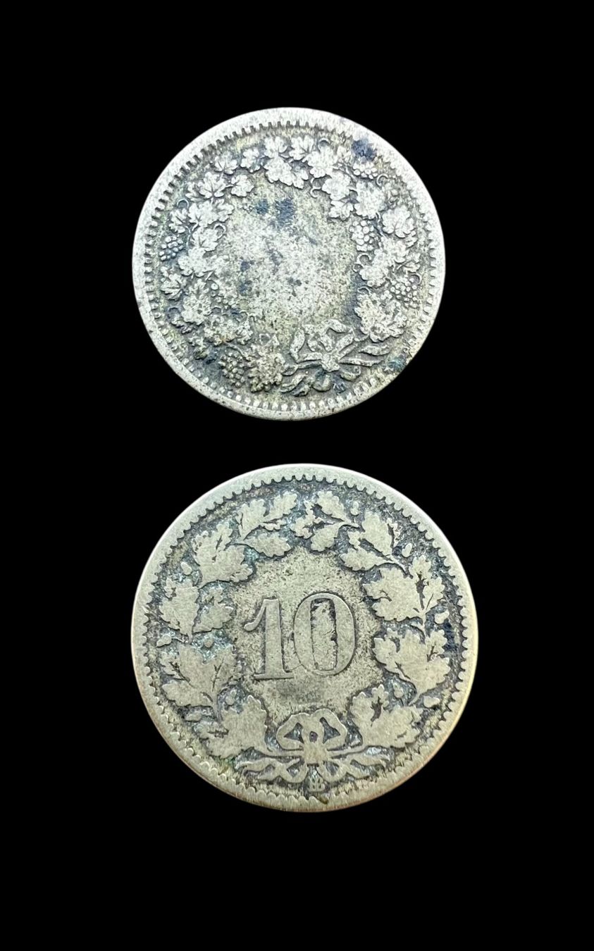 Tutti le monete: 5 und 10 rappen 1850 Switzerland – Usato da Sion venduto da numision 1