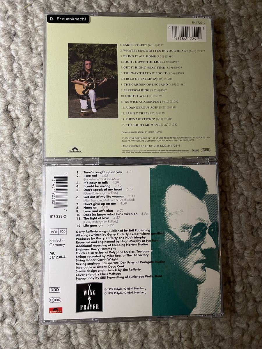 CDs: 2x Gerry Rafferty – Gebraucht aus Reinach AG von trigger7811 2