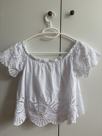 Weisse Stradivarius Spitzen Bluse, Grösse S
