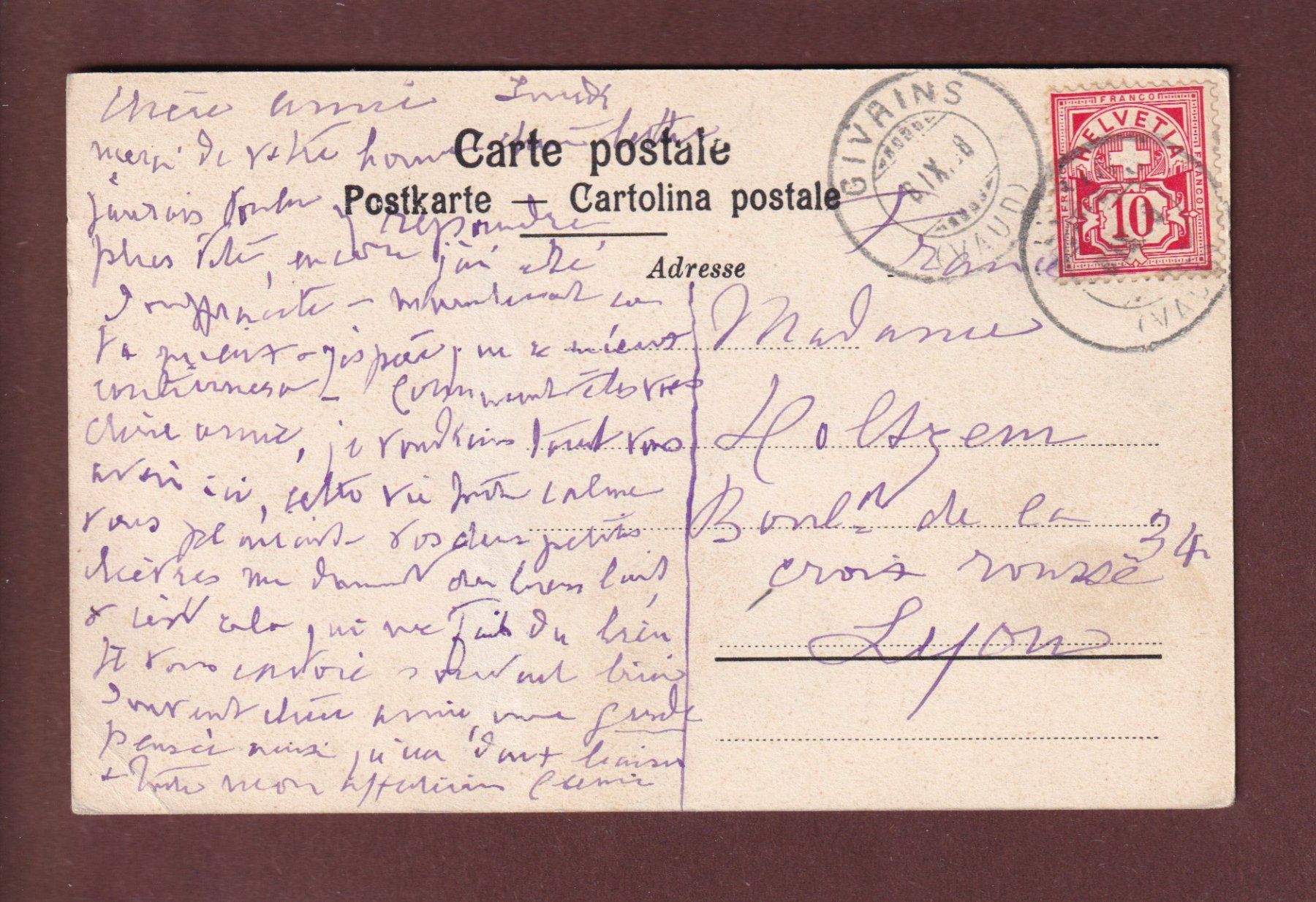 Ansichtskarten: GENEVE et environs - 1908 // pli d'angle // – Gebraucht aus Pully von nicecards 1