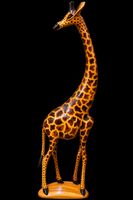 Holzgiraffenfigur handbemalt Dekoration Afrikastil 50cm
