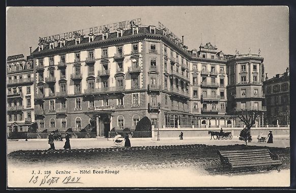 Cartoline postali: AK Geneve, Hotel Beau-Rivage – Usato da Berlin venduto da bartko-reher