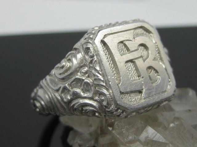 Anelli: Vintage Ring Monogramm Siegelring EB / BE Silber 800 – Usato da Ermatingen venduto da Decovin 3