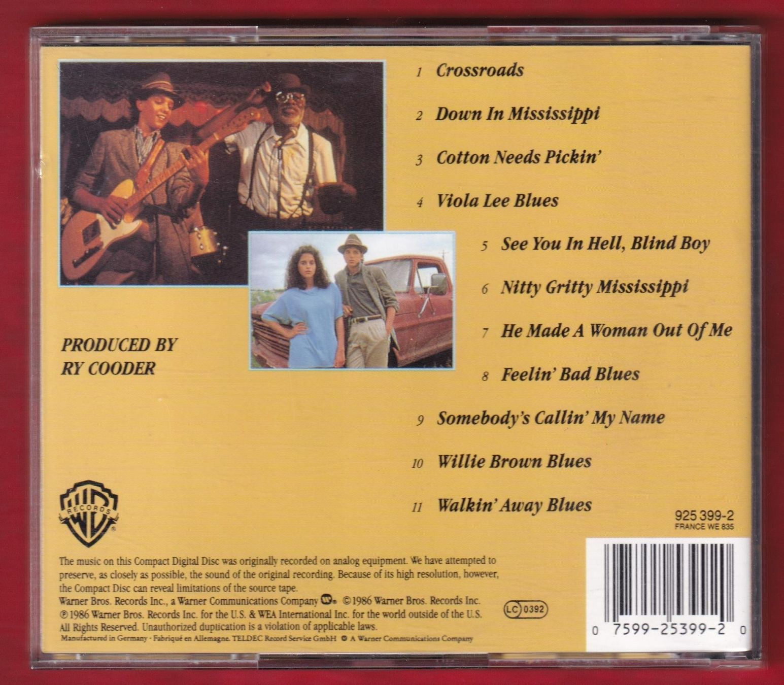 CD: Ry Cooder - Crossroads (CD) – Usato da Zürich venduto da Pfluftl2000 1