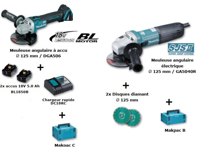 Makita Meuleuses Diamètre 125 mm DGA506RTJ + GA5040R | Kaufen auf Ricardo