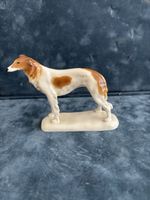 Porzellanfigur Hund Eckert Rudolstadt Volkstedt braun