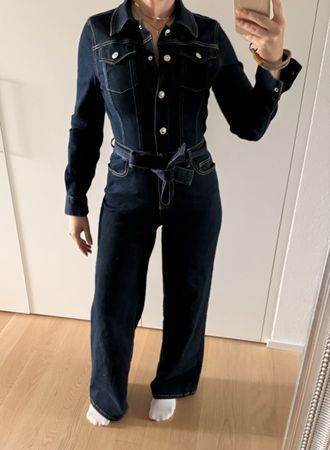 Morgan Overall Gr. 36 Denim jumpsuit neu jeans blau silber s