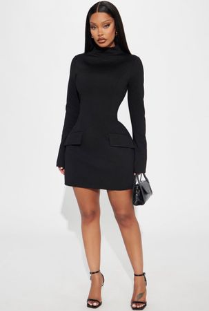 Kleid schwarz Kragen Langarm Grösse S Neu