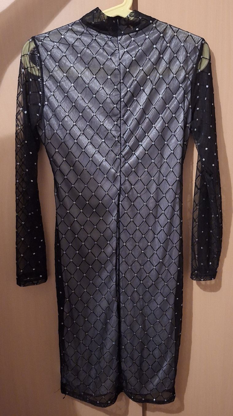 Vestiti: Damen Kleid schwarz-grau mit Steinen langarm neuwertig – Nuovo (secondo la descrizione) da Oberuzwil venduto da kia_s007 1
