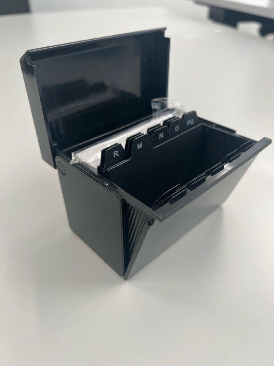 Ablagesysteme: Kartei-/Visitenkartenbox schwarz mit Alphabet-Teilern – Neu und originalverpackt aus Bösingen von Mike2058blau