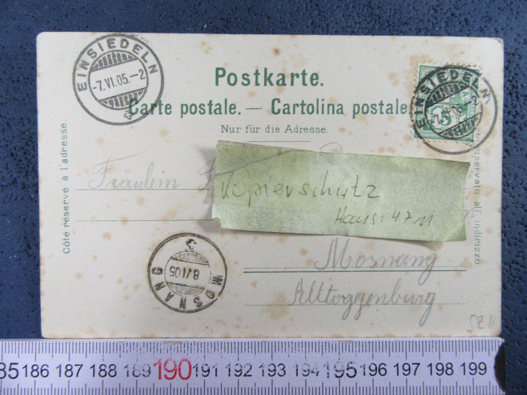 Ansichtskarten: EINSIEDELN 1905 SZ AK – Gebraucht aus Ettingen von Hausi4711 1