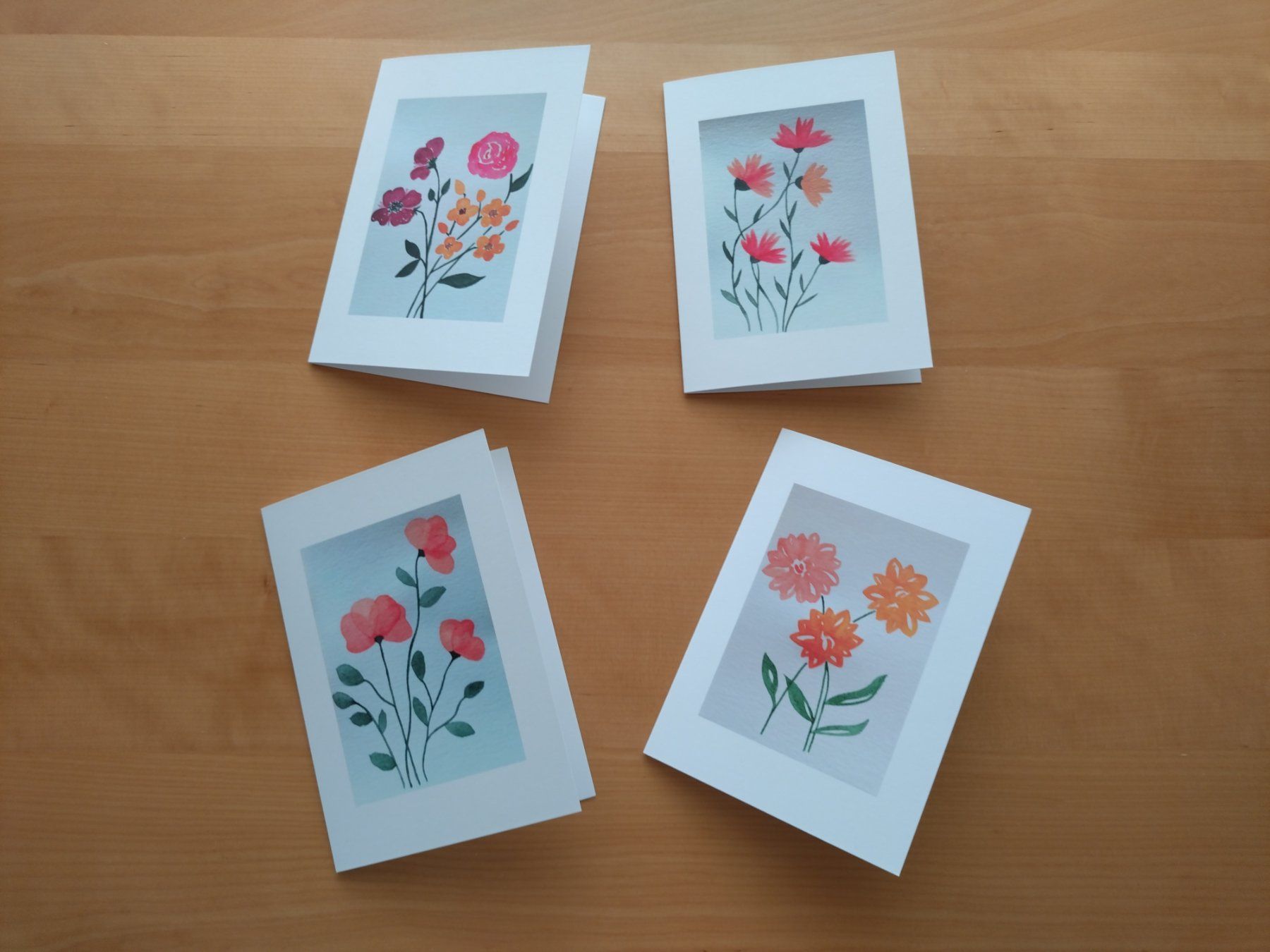 Cartoline: Aquarell-Grusskarten als 4er Set – Nuovo e nell'imballaggio originale da Kilchberg ZH venduto da chr_g5kn
