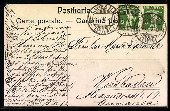 Cartes postales: AK Lugano, Lloyd Hotel, 1910 – D'occasion à Berlin par bartko-reher 1