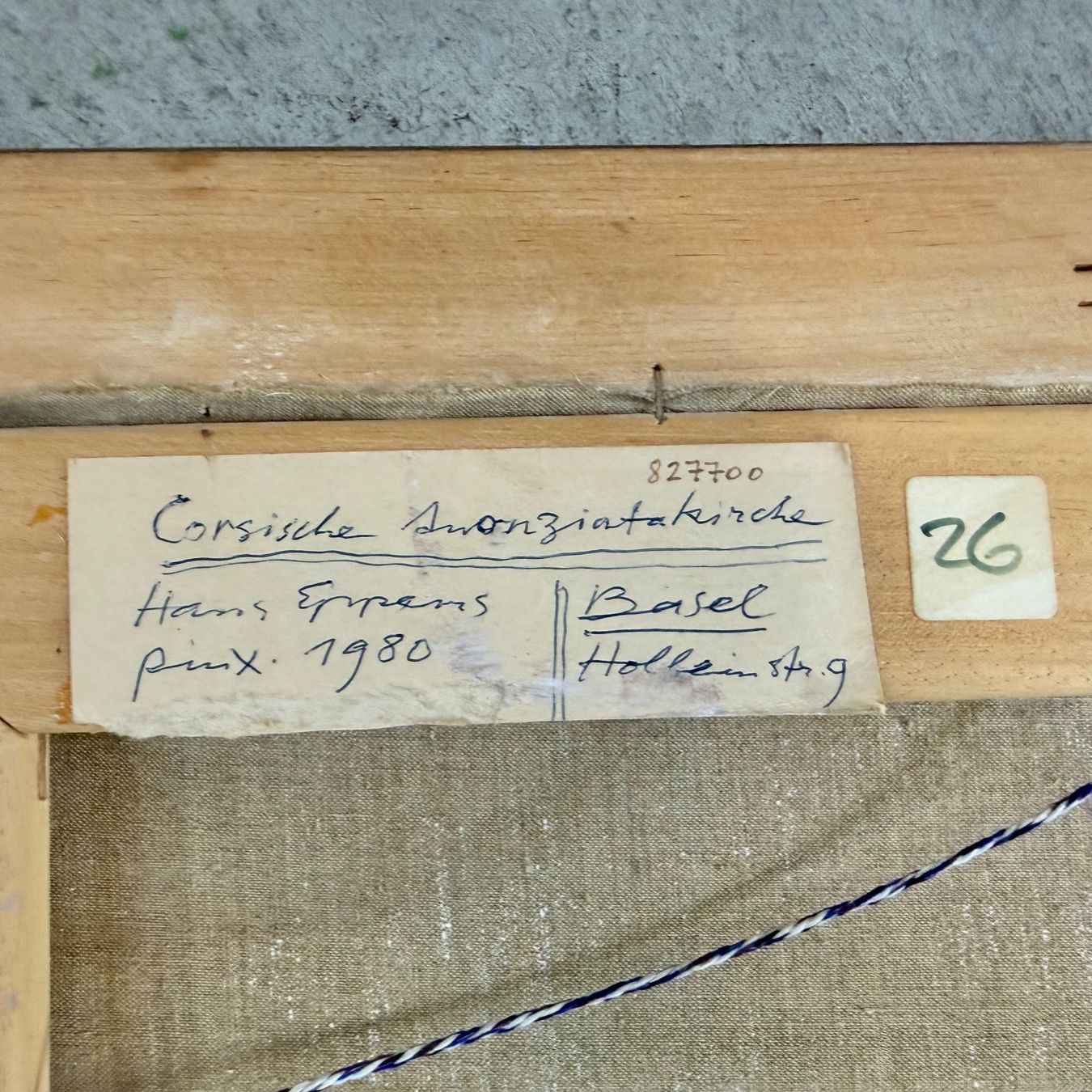 Gemälde: Hans Eppens, Original Ölgemälde 1980, "Corsische Kirche" – Gebraucht aus Basel von Brocki-auf-dem-Wolf 8