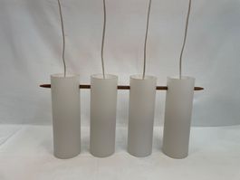 Vintage Teak Glas Hängelampe Deckenlampe 60er Designerlampe