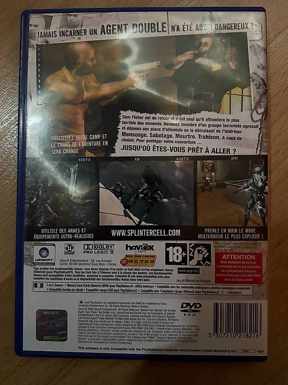 Giochi: Splinter Cell: Double Agent PS2 - Jeu d'action et d'espio... – Usato da Echandens venduto da garfield114 1