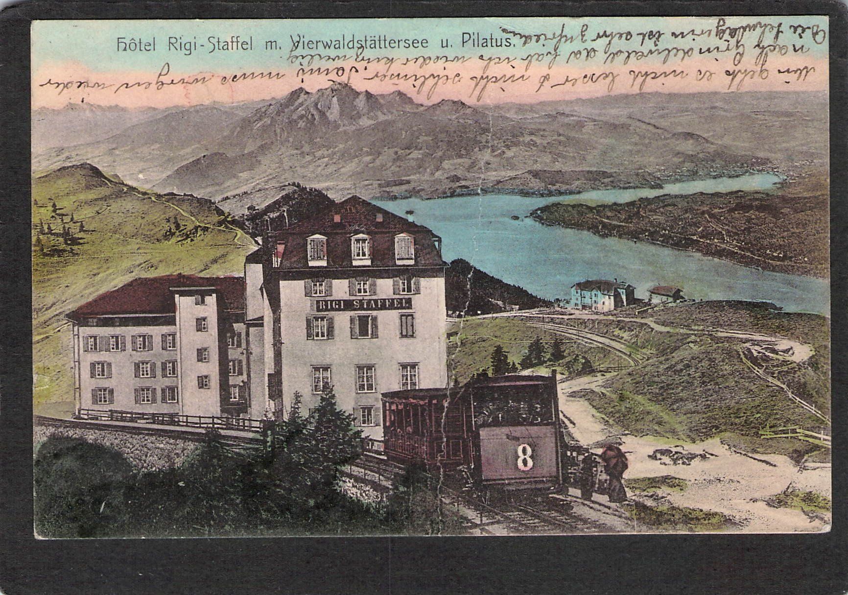 Cartoline postali: ^Hotel Rigi Staffel , Bahn , 1913 – Usato da Reichenburg venduto da Pipo-67