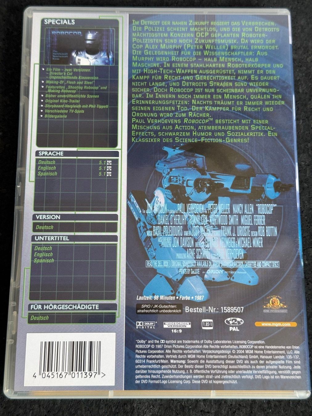 Tutti i DVDs: ROBOCOP Special Edition DVD DE/EN/SP – Usato da Fribourg venduto da tschjoly 1