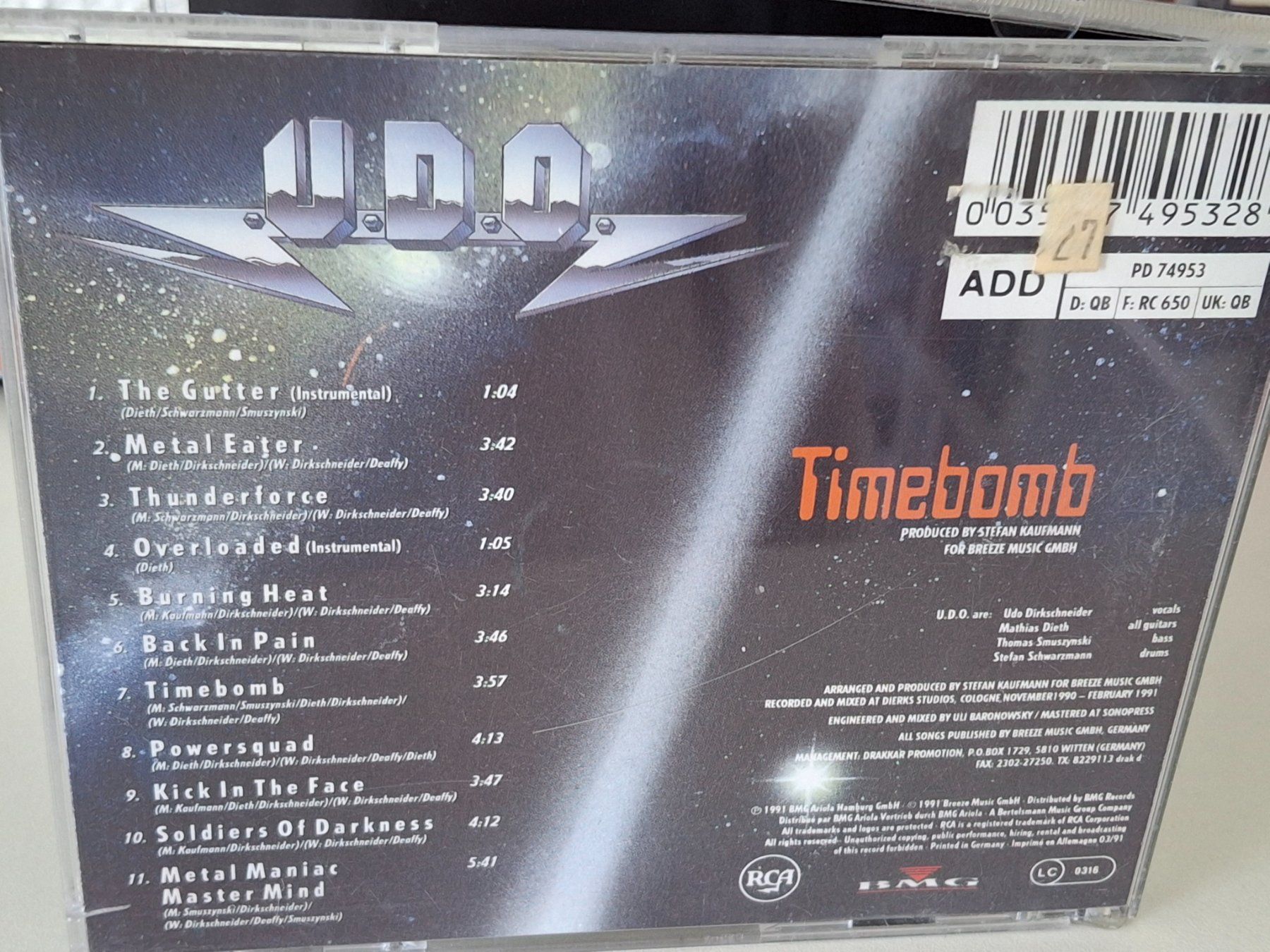 CD: CD U.D.O. - Timebomb – Usato da Aarberg venduto da Jackup1 1