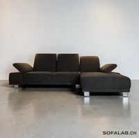 Ecksofa Dunkelgrau mit verstellbaren Sitzkissen