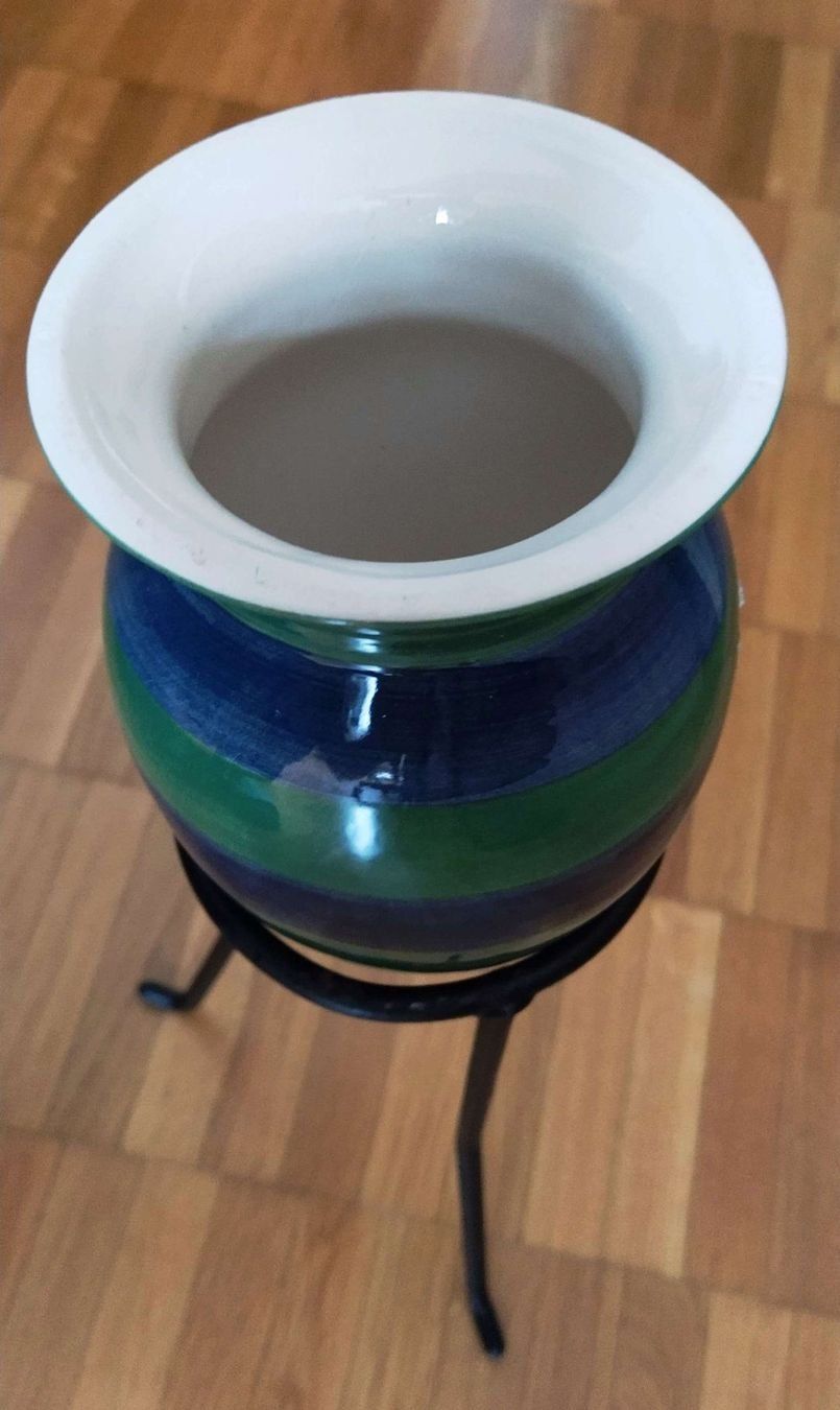 Vasi & Recipienti: Bodenvase mit Metallständer - 30 cm - – Nuovo (secondo la descrizione) da Zürich venduto da 1-2-3-Verkauft 4