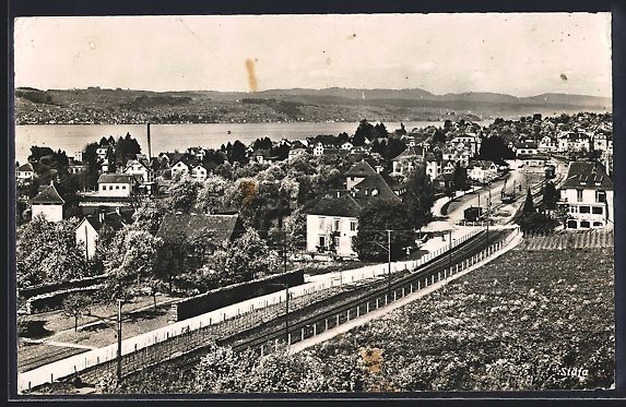 Cartes postales: Stäfa, Ortsansicht mit Strasse, Bahnsch – D'occasion à Berlin par bartko-reher