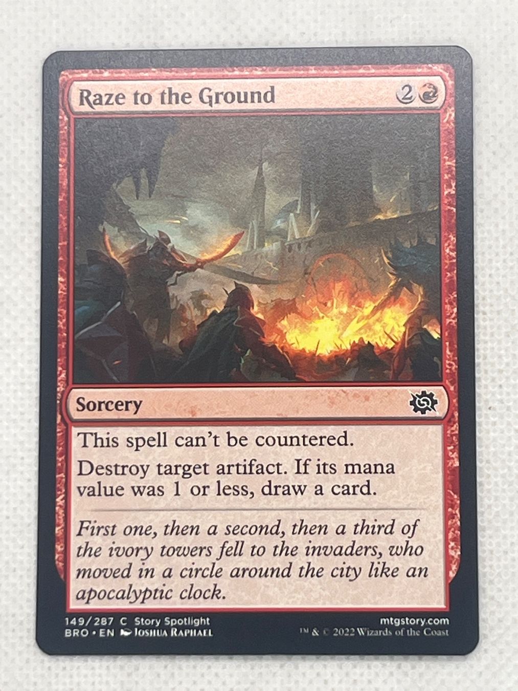 Magic The Gathering Carte collezionabili: MTG Raze to the Ground BRO 149 Common – Usato da Hinterkappelen venduto da Kim1992