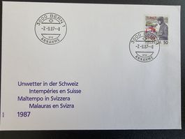 Ersttagsumschlag 1987 (Unwetter Schweiz)