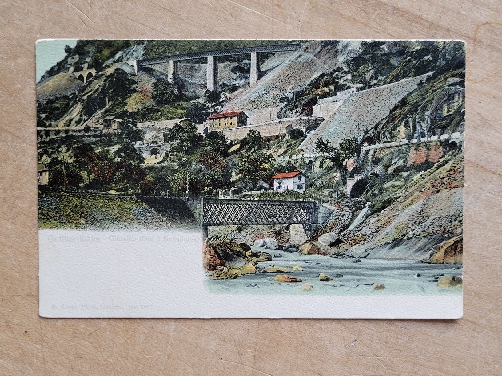 Cartoline postali: Ansichtskarte: Gotthardbahn. Giornico. 3 Bahnlinien. Tessin – Usato da Zürich venduto da Engiadinabassa