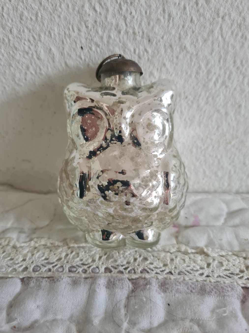 Tutte le decorazioni: Antiker Glasanhänger Eule 9 cm, Bauernsilber – Usato da Winterthur venduto da bibummi 3