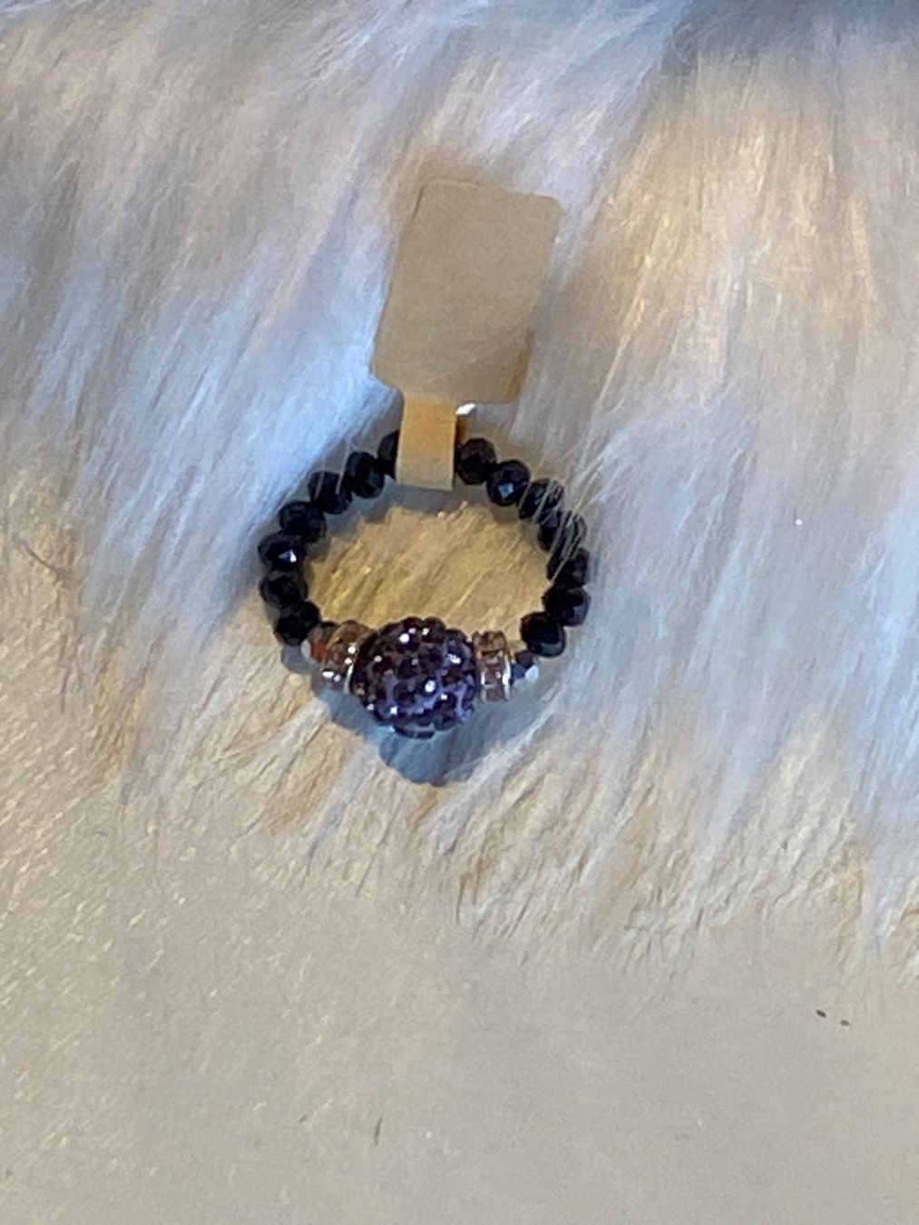 Anelli: Fingerring-Schwarz-Lila-Perlen – Nuovo (secondo la descrizione) da Meienried venduto da ManuelaBoutique 2