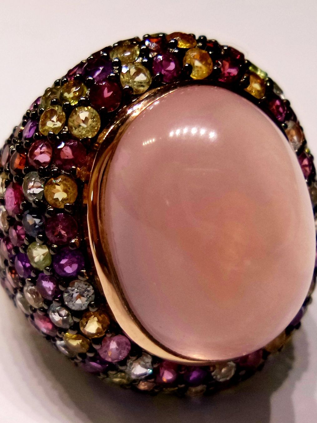 Anelli: Bunter Ring mit Rosenquarz – Nuovo (secondo la descrizione) da Zürich venduto da Bieter04 4