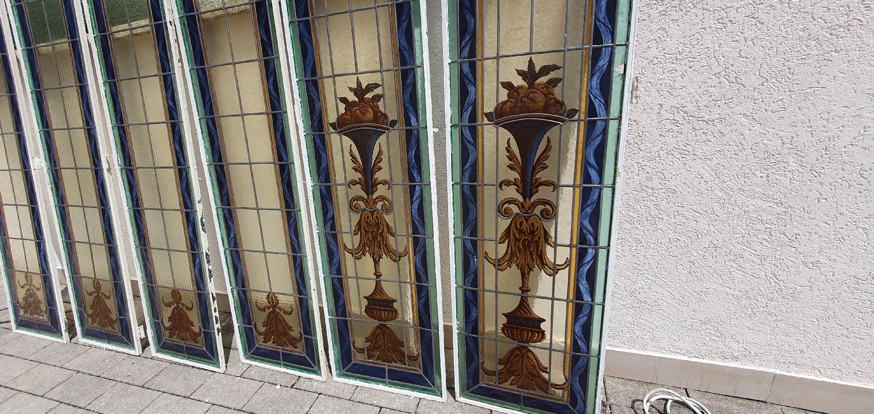 Fenster: 6 Stuck Jugendstil Fenster, Glasmalerei, Bleiverglasung – Gebraucht aus Utzenstorf von Filetto 1