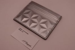 S.T. Dupont Apex Kartenetui Silber Leder Card Holder Neu