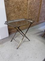 Silbertablett Beistelltisch, 1980er (22/2)