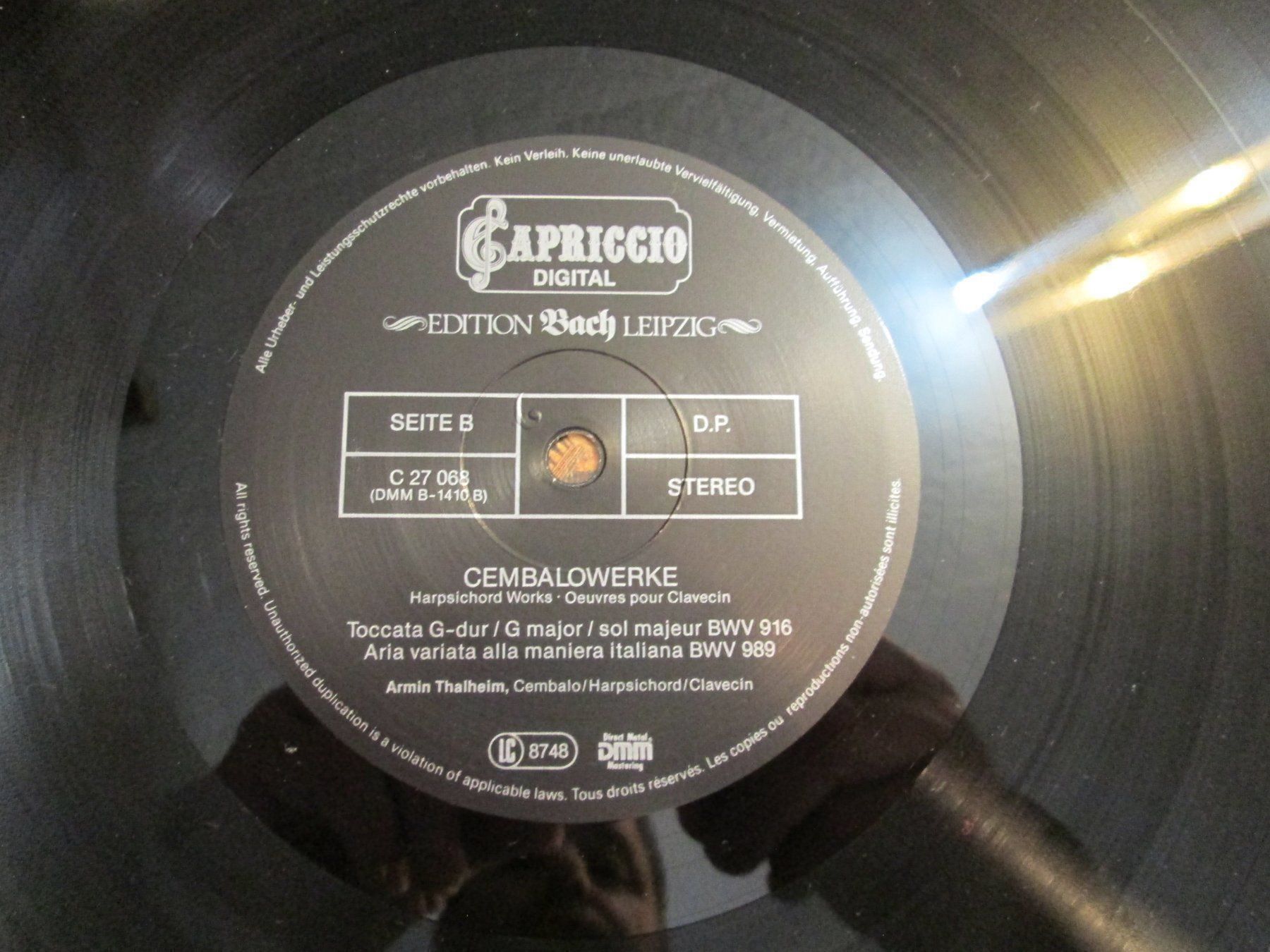 Dischi in vinile: Disque Vinyle Bach Armin Thalheim Cembalowerke Capriccio ... – Usato da la Chaux-de-Fonds venduto da Lampe 3