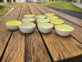 Keramik: Schalenset 11-tlg. gelb/gelbgrün