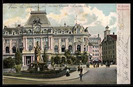 AK St. Gallen, Partie am Börsenplatz mit Denkmal