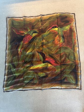 Vintage Foulard Seide Kolibri 74x74