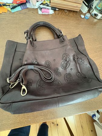Handtasche Union Code Leder braun 40x28cm guter Zustand
