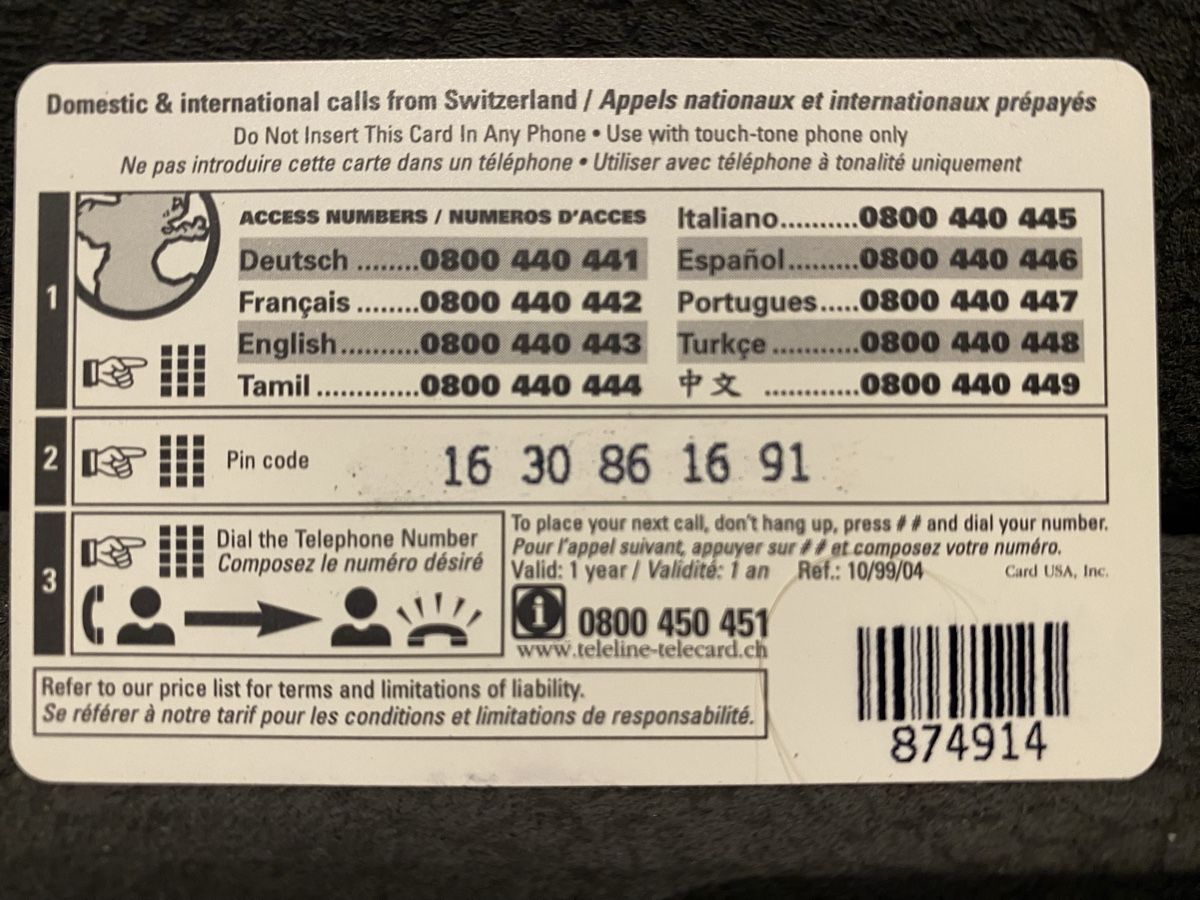 Telefon- & Taxkarten: Teleline – Gebraucht aus Lausanne von babacard10 1
