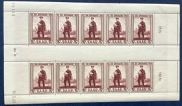 1955 Saarland Tag der Briefmarken Bogen Postfrisch