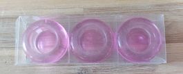 3 Rosa Teelichthalter, neu und originalverpackt