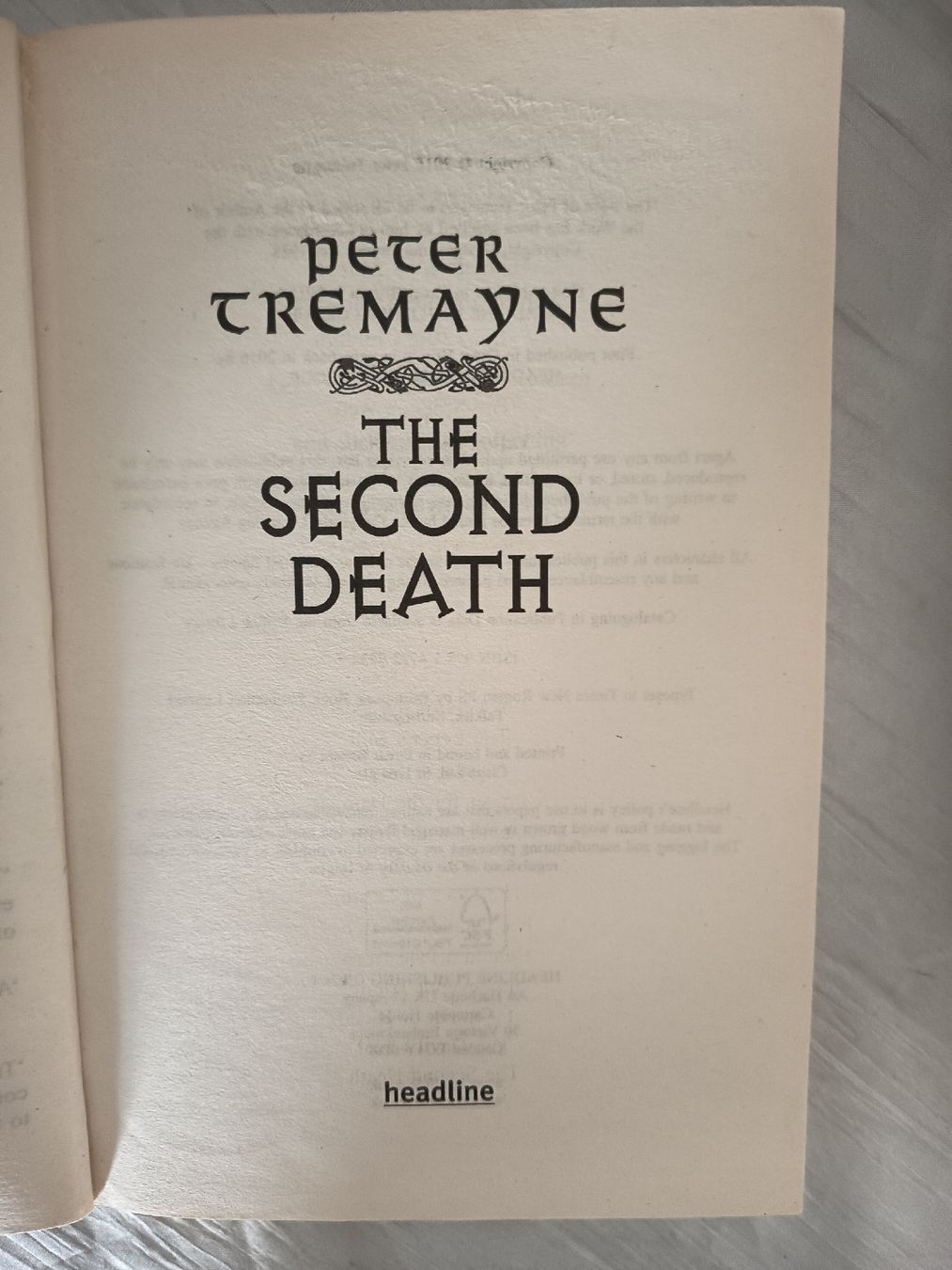 Libri: Buch The Second Death Peter Tremayne gebraucht – Usato da Wangen b. Olten venduto da crea_look 3