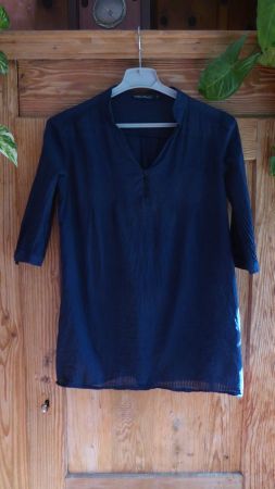 dunkelblaue Tunika Gr  M Version Feminin